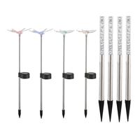 8 x lampe solaire DEL RVB luminaire extérieur jardin terrasse libellules papillons barres