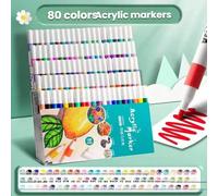 80 pièces/60 pièces/48 pièces/36 pièces/24 pièces/12 pièces Feutres acryliques, sans bavure, collection d'art, ensemble de stylos de couleur pour graffiti DIY, feutres de peinture aquarelle colorés, s