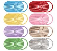 80 Pièces Anneaux de Reliure,30mm Colorés Anneaux de Livre en Métal, Anneau de Reliure à Feuilles Mobiles, Anneaux Porte Clés, pour Cahier Scrapbooking Travaux Classeur Porte Clés Bricolage Album