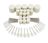 80 Pièces Laine Roues de Polissage avec Tige 1/8" Compatible avec Dremel à Outils Rotatifs Accessoires Polisseur Kit Embout Outil Polissage en Feutre Finition pour Polir Métal Verre Bijoux