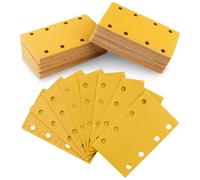 80 Pièces Papier a Poncer 80x133MM 8 Grains 40 60 80 120 180 240 320 400 | 8 Trous Papier Abrasif 80 133 pour Ponceuse Rectangulaire Vibrante Polir et Enlever La Rouille