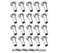 80 Pièces Protecteur de Câble en Acier Kit de Garde-corps | Manchon Argenté pour Poteau Bois de Terrasse et Escalier, Usage Intérieur, Projet Diy, Foret Offert