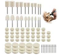 80 Pièces Roue de Polissage en Feutre pour Dremel Outil Rotatif 1/8" 3mm | Accessoires Polisseur Kit Embout Outil Polissage en Feutre Finition avec Tige 1/8" pour Polir Métal Bijoux Verre