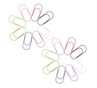 80 Pièces Trombones Métalliques Colorés 50mm, Larges, en Fer | Structure Large et Épaisse, Maintien Fiable, Tri de Dossiers, Usage Bureau, Couleurs