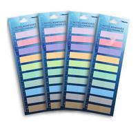 WAYTEX 800 Marque-pages adhésifs repositionnables plastifiés 10 couleurs soit 4 packs de 10 mini blocs de 20 sticky notes couleurs pastels 45 x 12 mm