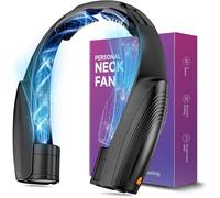 8000 mAh Ventilateur de Cou Portable,6 Vitesses Ventilateur Cou Climatiseur Rechargeable,pour Bureau Voiture Camping Exterieur,Noir
