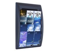 Paperflow Porte-brochures mural Quick Fit 4060.01, 4 compartiments polystyrène 24x32 cm, noir