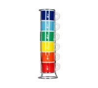 8002617028639 Bialetti Color - Set of 4 Espresso Cups with Stand - Multicolor Bi