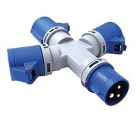 80800 Adaptateur Multiprise 3 Prises Couvercle Fiche À 3 Pôles Industriel Iec Convient Pour Camping-Car, Camping, Caravane, [n1410]