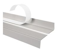 80cm profilé d'escalier nez de marche adhésif antidérapant PVC gris clair ND, 40 x 25 mm