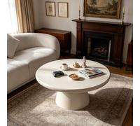 80cm Tables d'Appoint en Bois,Table Basse Ronde | Avec Piédestal Rond Pour,Avec Pied Robuste,Pour Les Petits Espaces Comme Une Chambre Ou Un Salon,Montage Facile