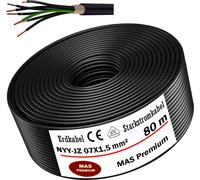 80m de câble de terre Câble de courant fort NYY-JZ 7X1,5 mm² Câble électrique