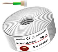 80m de câble électrique pour locaux humides Câble sous gaine NYM-J 1x1,5 mm² Câble électrique