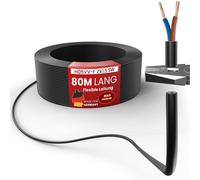 80m de câble flexible en plastique H05VV-F 2x1,5 noir Câble flexible pour appareils