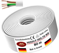 80m de câble flexible en plastique H05VV-F 4G0,75 blanc Câble flexible pour appareils