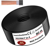 80m de câble souple en caoutchouc Câble de chantier H07RN-F 1x4 Flexible pour appareils
