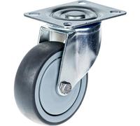 80mm 3" castor grey rubber tyre swivel strong 80kg capacity