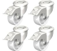 80mm 3" stainless steel castor white nylon, swivel with brake, 600kg, set of 4