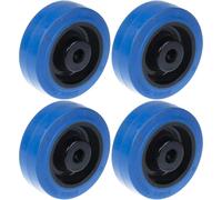 80mm 3" wheel blue rubber with nylon centre strong 560kg capacity, set of 4
