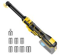 80N.m Ensemble de liquet électrique 3/8" étendue Compatible avec Dewalt 18V 20V, kit de liquet sans fil de 16 cm avec 7 douilles, adaptateur 1/4 liquet motorisée avec éclairage