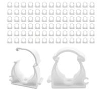 80Pcs Collier de Serrage à Charnière Simple à Emboîtement, Ø20mm Clips de Fixation de Canalisation Verrouillables, Collier de Tuyau en Plastique jusqu'à 95 °C (203 °F) pour Plomberie Tubes