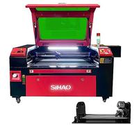 80W Graveur Laser CO2, Machine a Graver Laser 700 x 500 mm avec Rotary Laser Haute Densité Découpe Laser Gravure Laser 220 V Europlug RDWorks avec Port USB Gravure sur Bois/Verre/Tissu/Cuir etc. (80W)
