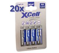 80x XTREME pile lithium AA Mignon FR6 L91 XCell 20x blister de 4 pièces