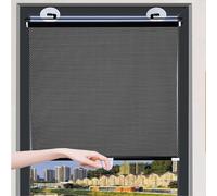 80x180cm Noir Store occultant à Ventouse Stores enrouleurs sans perçage,Rideaux À Rouleau Pare-Soleil Rétractables,Protection Thermique Solaire pour Fenêtre Porte,Installation Facile