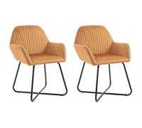810•HOM• Lot de 2 Chaises de salle à manger salon - Style c BEST Chaises de salle à manger 2 pcs Ocre Velours Maison Jauneaises de