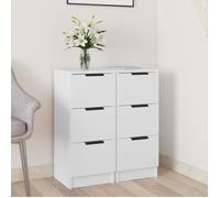 vidaXL Buffets 2 pcs blanc 30x30x70 cm bois d'ingénierie811152 Blanc G