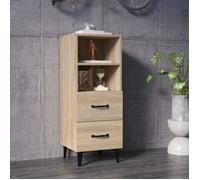 vidaXL Buffet Armoire Latérale Meuble de Rangement Organisateur de Maison Salon Salle de Séjour Intérieur Chêne Sonoma 34,5x34x90 cm Bois d'Ingénierie