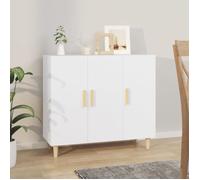 vidaXL Buffet 812492 Bois d'ingénierie 90x34x80 cm Blanc