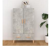 vidaXL Buffet haut gris béton 70x31x115 cm Bois d'ingénierie
