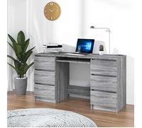 vidaXL Bureau Sonoma en bois d'ingénierie 140x50x77 cm Gris