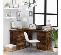 vidaXL Bureau d'angle Chêne fumé 145×100×76 cm Bois d'ingénierie