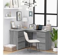 vidaXL Bureau d'angle Sonoma Bois d'ingénierie 145x100x76 cm Gris
