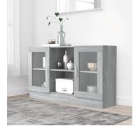 vidaXL Armoire à vitrine - Sonoma gris