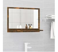 vidaXL Miroir de bain Chêne fumé – Bois d'ingénierie 60x10,5x37 cm