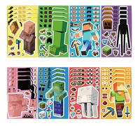 81624 pièces Ensemble d'autocollants DIY thème Minecraft Pixel Battle, comprend des autocollants pour cahier, tasse, bagage, coque de téléphone, autocollants de changement de visage de villageois, cre