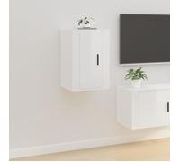 vidaXL Meuble TV mural 816660 Blanc brillant 40x34,5x60 cm
