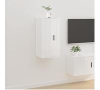816674 vidaXL Meuble TV mural Blanc brillant 40x34,5x80 cm