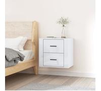 816858 vidaXL Table de chevet murale Blanc brillant 50x36x47 cm