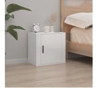 vidaXL Table de chevet murale 50x30x47 cm Blanc brillant