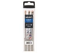 81700571100 Sds-plus F4 - Set Ofmarteau Perforateur (3 Pièces, Diamètre 6/7/10 X 160 Mm). - Alpen