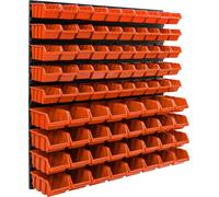 82 bacs gerbables rouges Étagère murale à outils Paroi à outils 772 x 780 mm plastique Porte-outils Panneau mural Garage