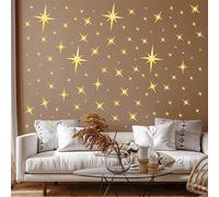 82 pièces/ paquet Autocollants muraux miroir amovibles design étoile 3D en acrylique, autocollants muraux de fond miroir, convenant pour la décoration de la maison, du salon et de la chambre à coucher