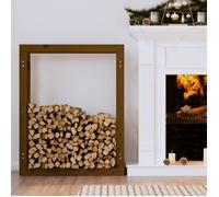 vidaXL Support de bois de chauffage Pin massif 80x25x100 cm Marron miel