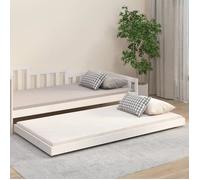 823490 vidaXL Cadre de lit Blanc 100x200 cm Bois de pin massif