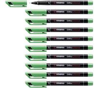 STABILO Marqueur permanent OHPen - pointe superfine 0,4 mm - encre permanente - Lot de 10 Vert