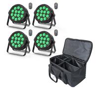 84W RGBW 4 en 1 LED Par Projecteur con sac, Spot de scène lumière de fête avec télécommande DMX Lumière disco For Scène DJ Party Spectacles Bar Halloween Noël